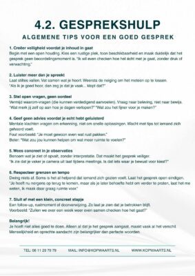 4.2. Gesprekshulp Algemene tips